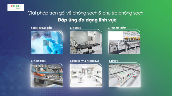 Intech E&C thi công phòng sạch đa lĩnh vực